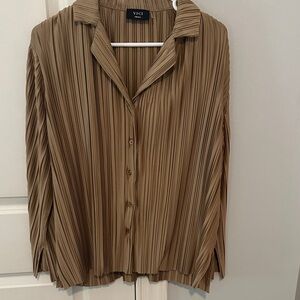Vici Brown Pleated Blouse